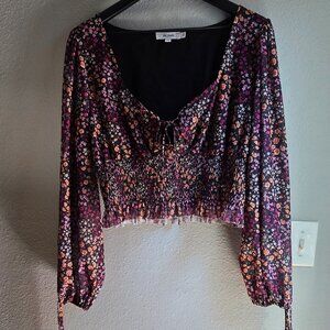 Pink Floral Print Blouse - The Frolic - M/US 12